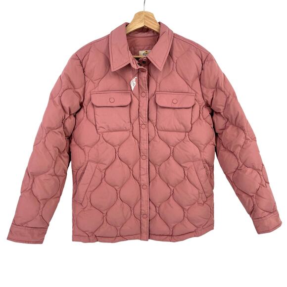 Marine Layer Leslie DownPuffer Overshirt Shacket Jacket Sz Small Dusty Rose - Picture 1 of 6